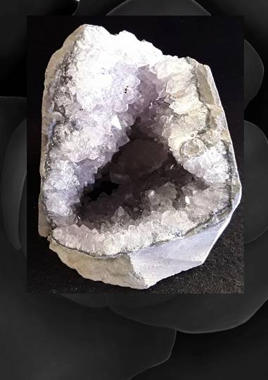 Amethyst and Calcite Crystal Druzy (rab15)